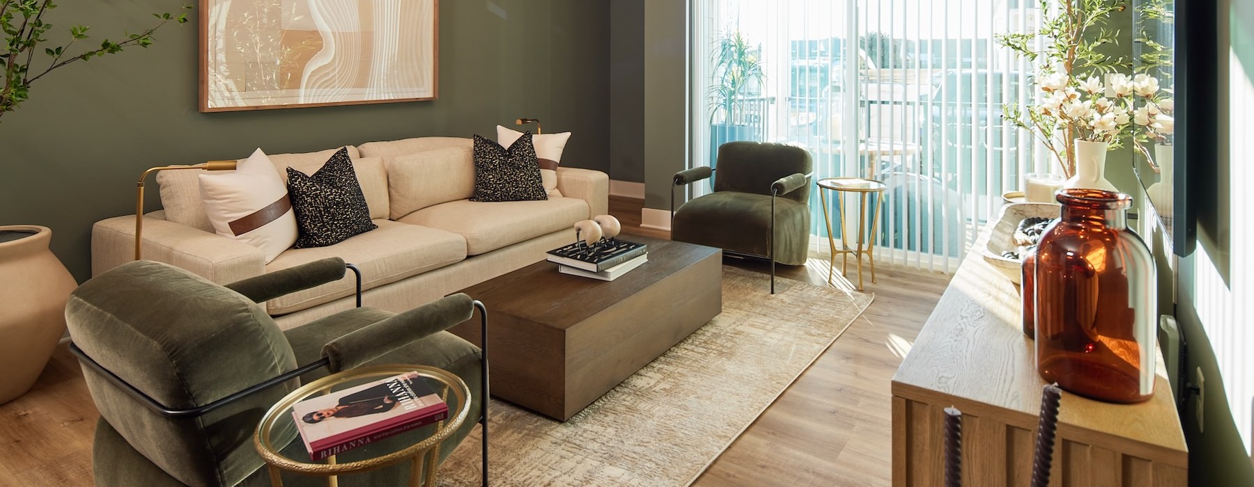 Open space living area with natural lighting